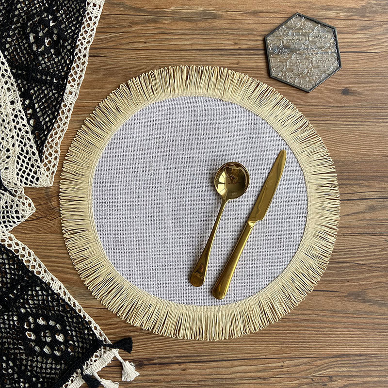 Handgewebte Tischsets aus Jute