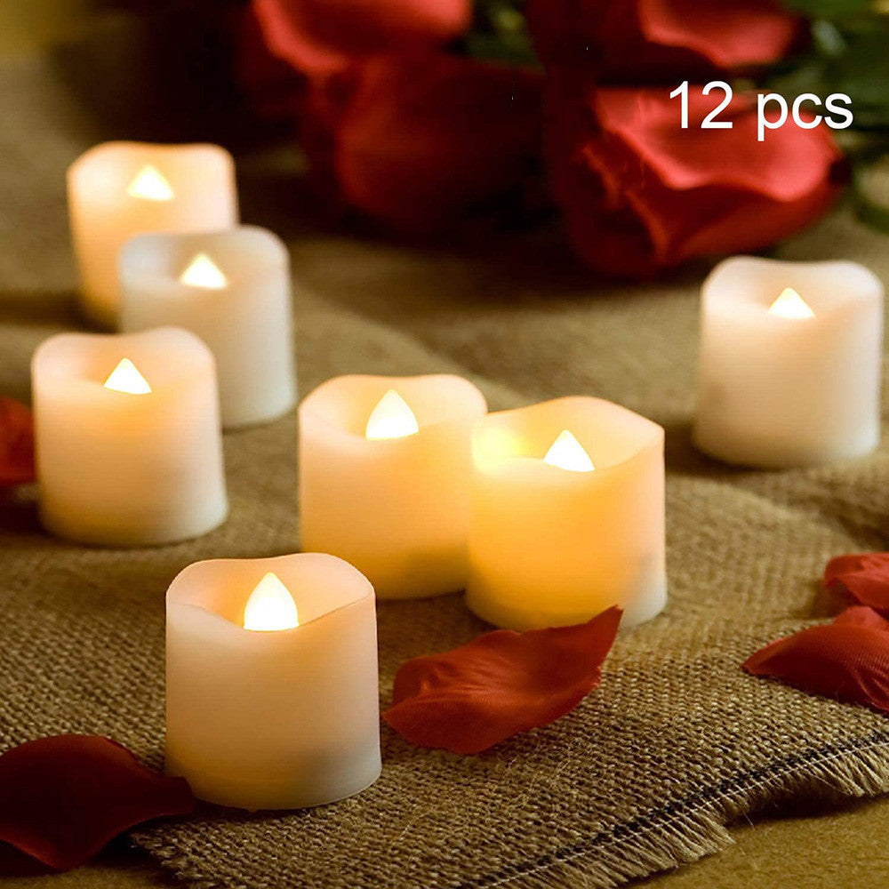 LED Warm White Flashing Timed Flameless Candle