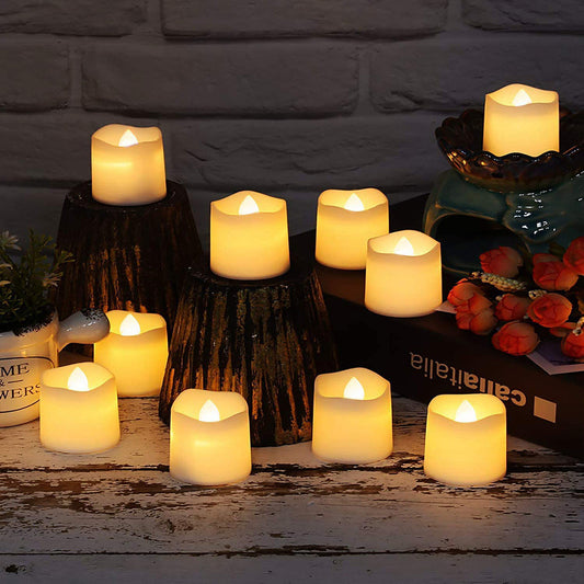 LED Warm White Flashing Timed Flameless Candle