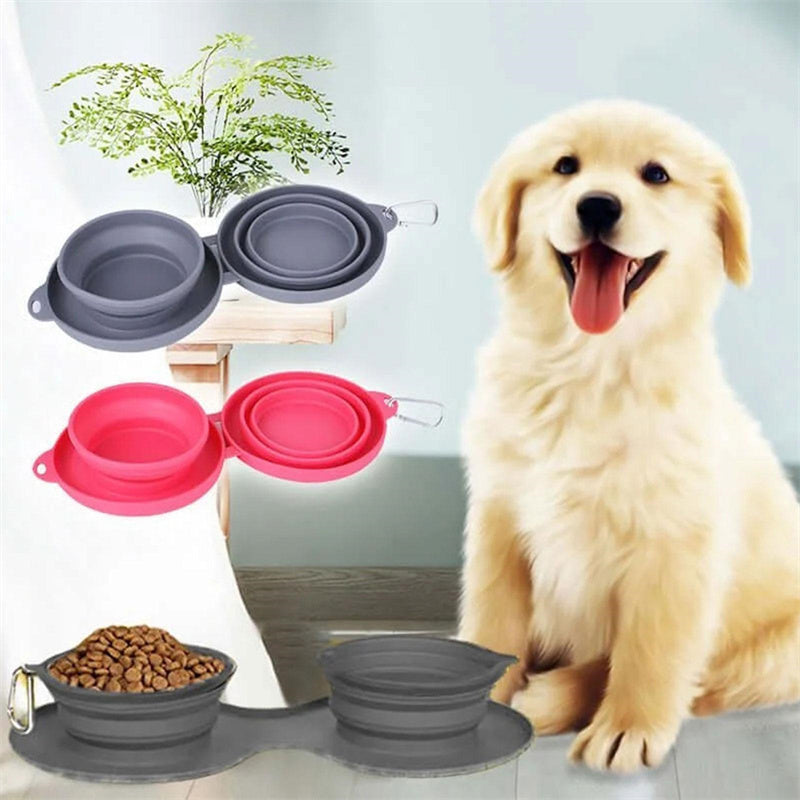 Pet Rubber Double Bowl