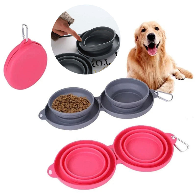 Pet Rubber Double Bowl