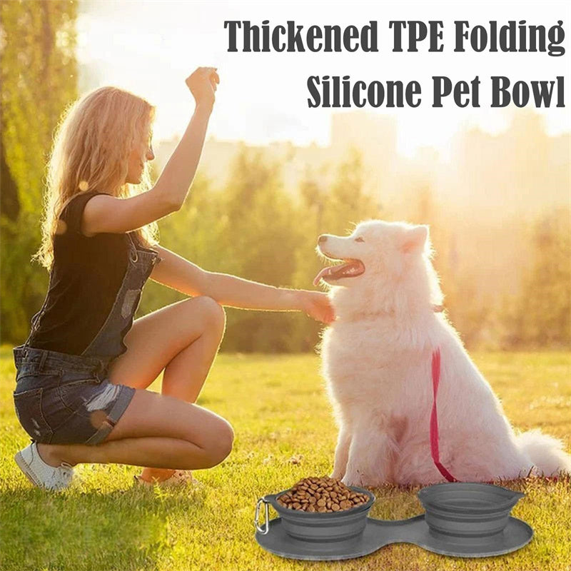 Pet Rubber Double Bowl