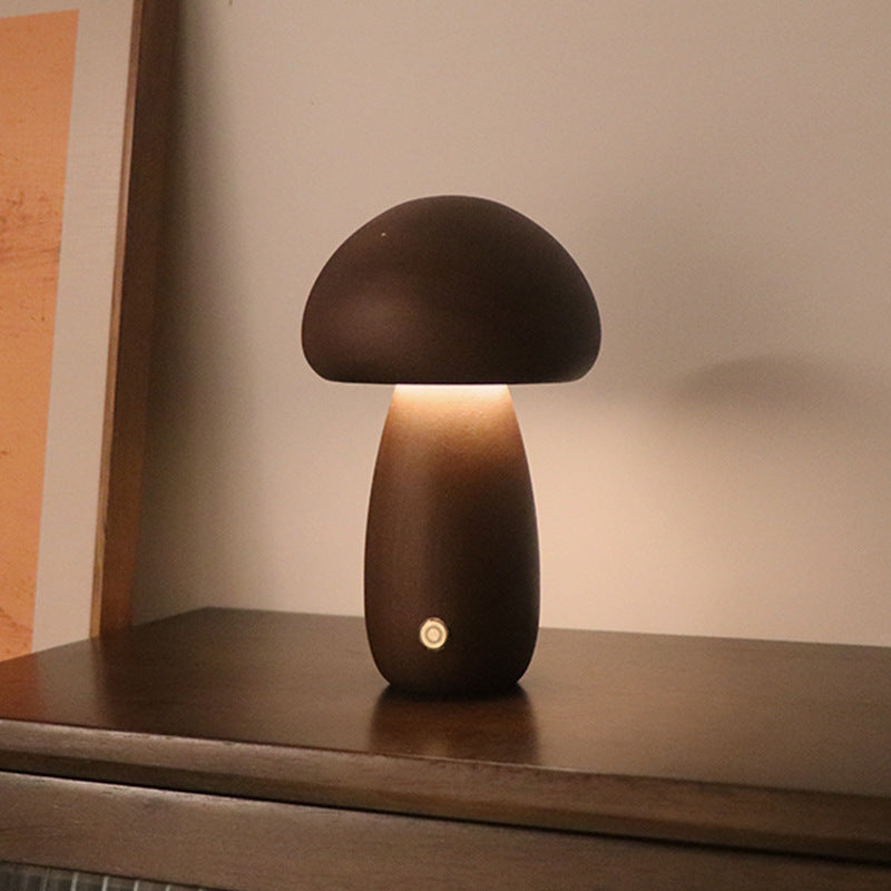 Wooden Mushroom LED Night Light