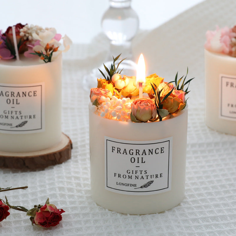 Dried Flowers Candle