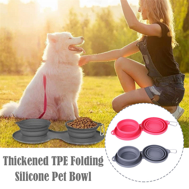 Pet Rubber Double Bowl